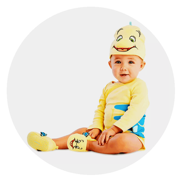 Little Fish Infant One-Piece Bodysuit Clothes Baby Shower Gift Mermaid  Flounder