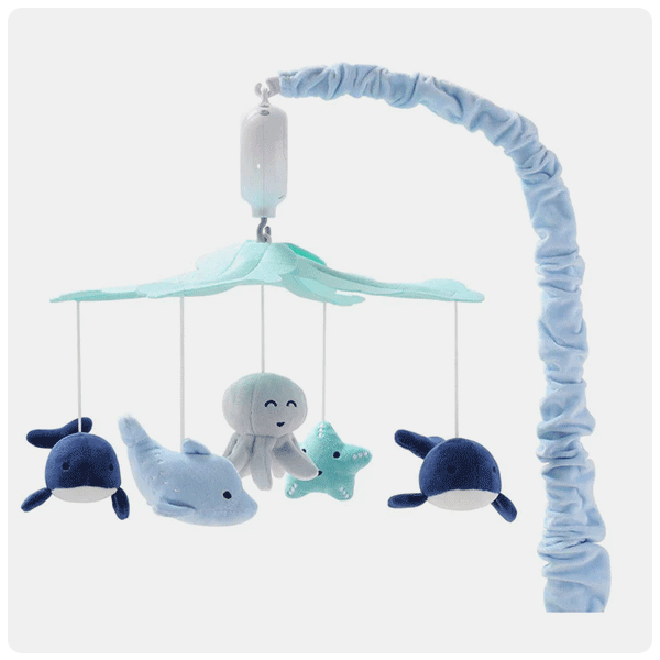 The Peanutshell Nautical Baby Musical Crib Mobile