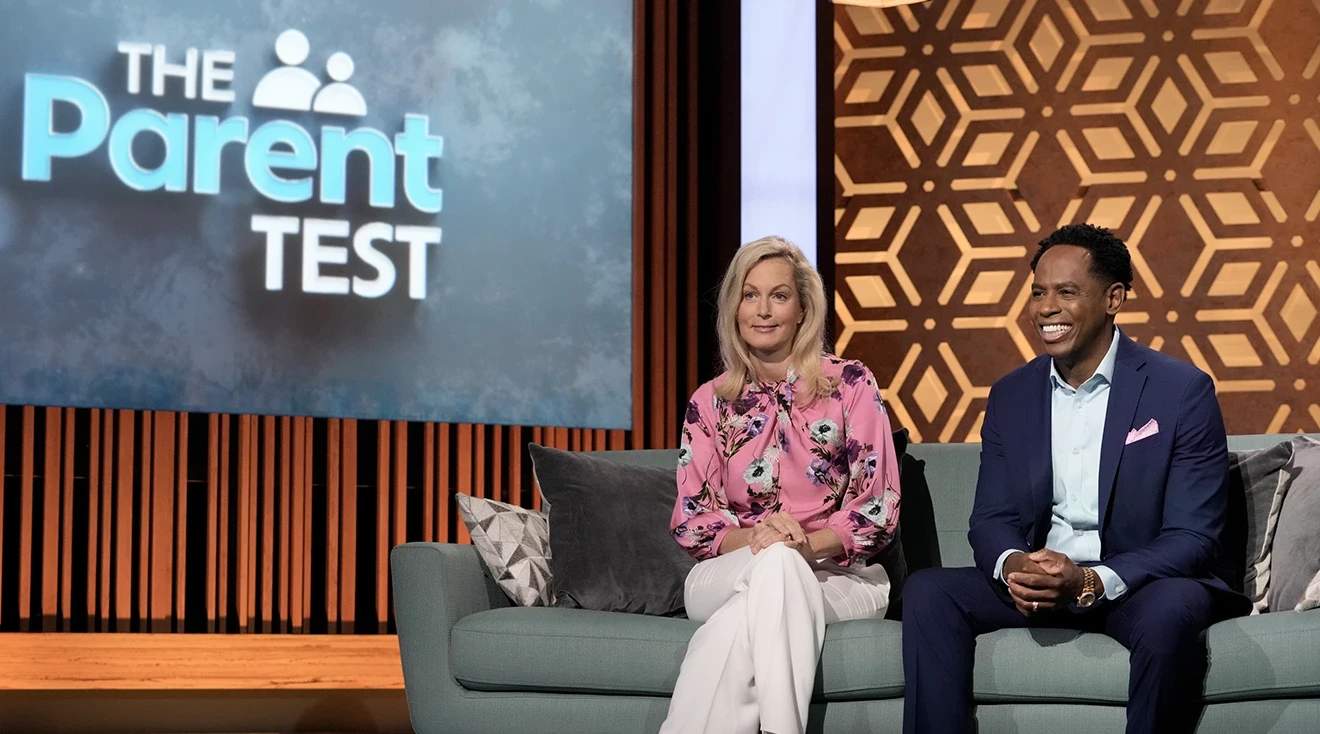 ABC The Parent Test hosts, Ali Wentworth and parenting expert Dr. Adolph Brown
