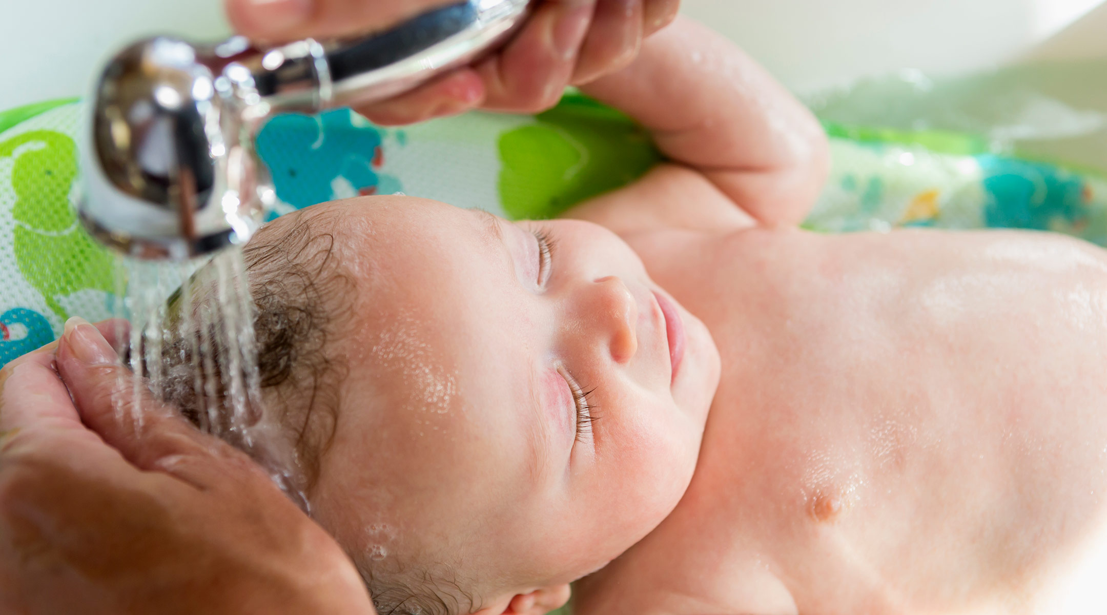 baby getting a bath