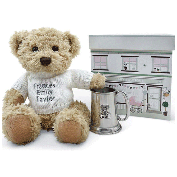 Babyblooms Bertie Bear's Traditional Pewter Christening Tankard