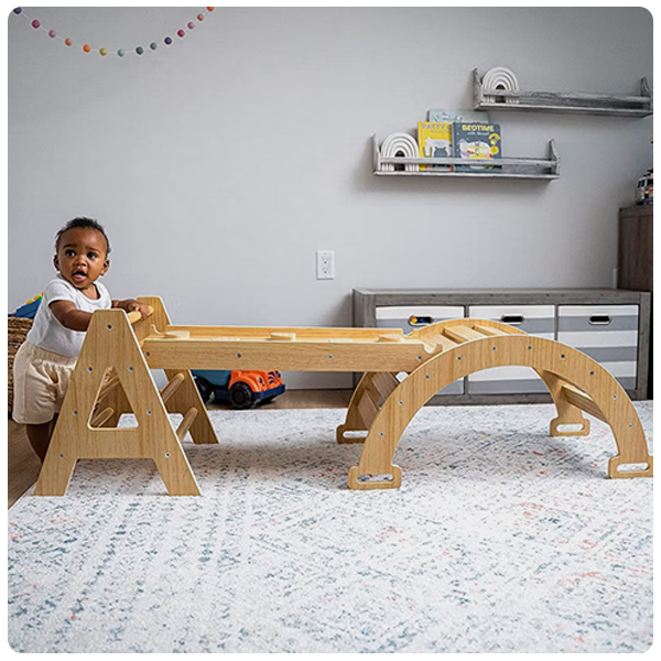 Avenlur Maple Wood Small Triangle Climbing Set with Ladder