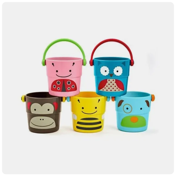 Skip Hop Zoo Stack & Pour Buckets Baby Bath Toy