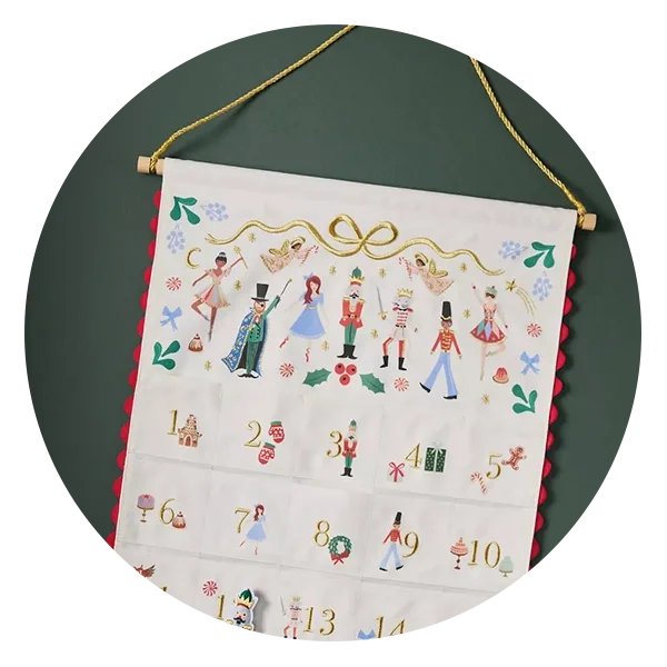 Rifle Paper Co. Embroidered Hanging Advent Calendar
