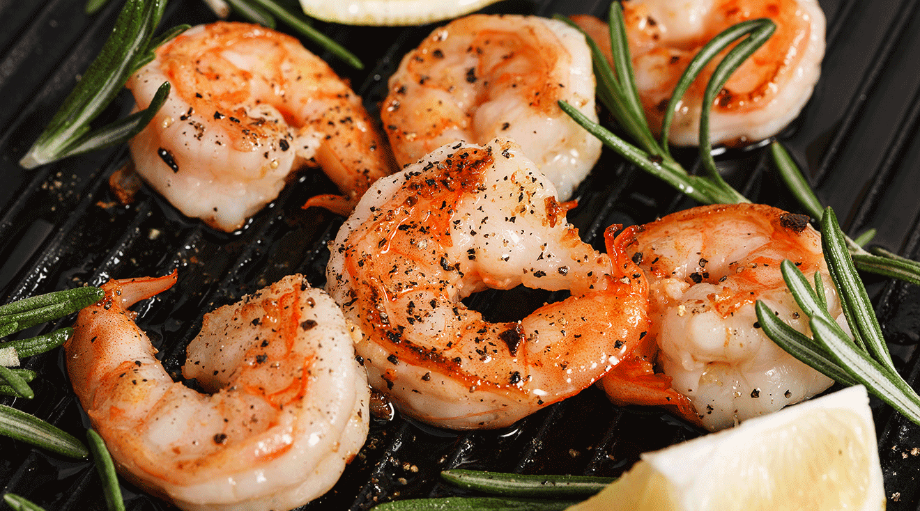 cooked shrimp on grill