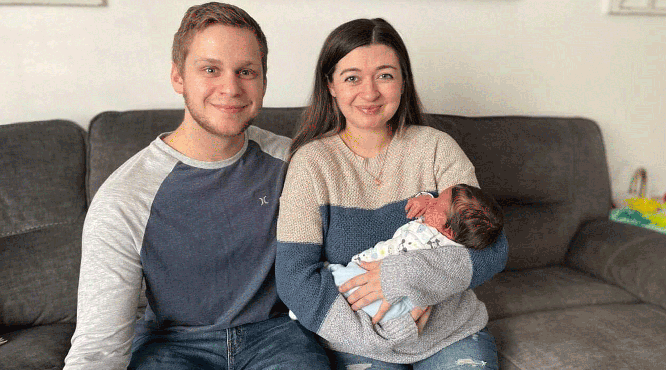 analysia beck and husband with their newborn baby boy nicknamed "mcflurry"