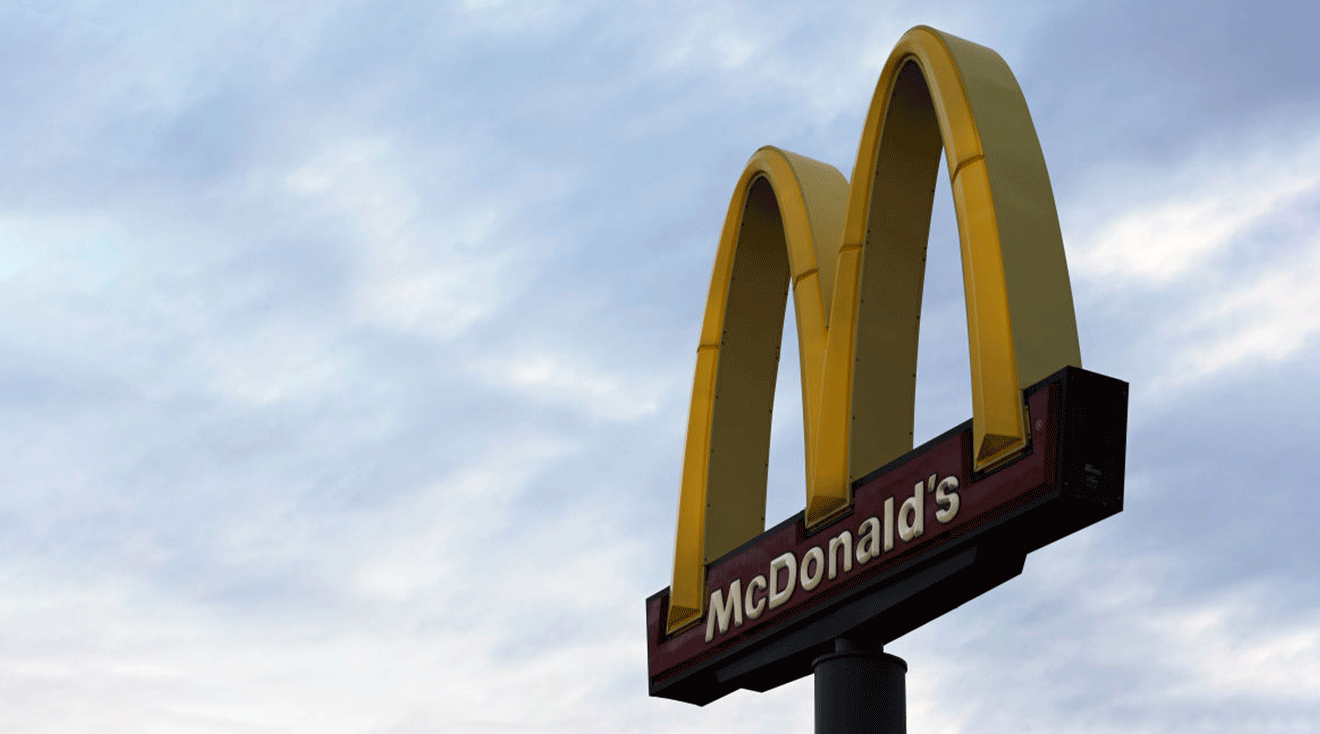 The McDonald's logo is displayed at a McDonald’s restaurant on October 23, 2024 in Omaha, Nebraska