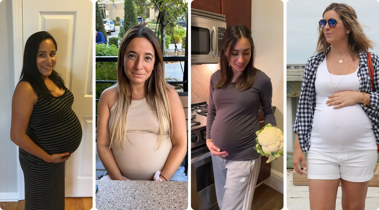 25 weeks pregnant belly collage