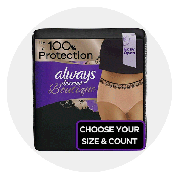 Always Discreet Boutique Low-Rise Incontinence Underwear Size L Maximum  Absorbency, Up to 100% Leak Protection, Black, 10 Count - The Fresh Grocer
