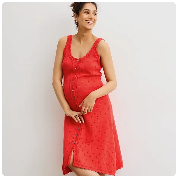 HATCH The Eloise Pointelle Nursing Tank Dress