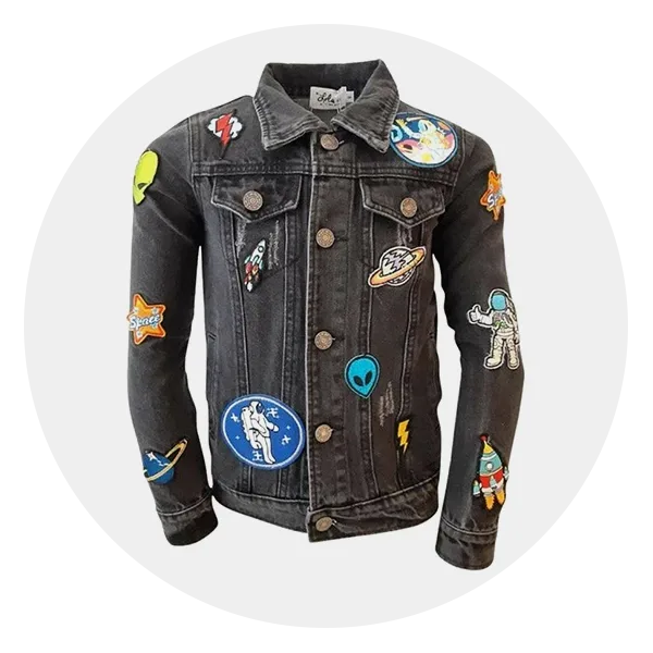 Lola + The Boys Interstellar Patched Denim Jacket