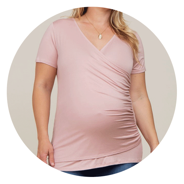 Pink Wrap Front Maternity/Nursing Top– PinkBlush
