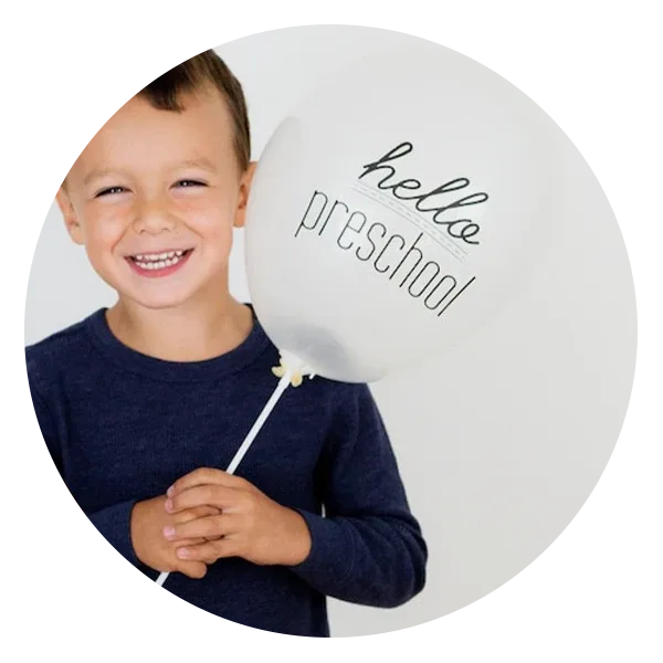 Trace Paper Pen First Day of School Sign Hello School Balloon