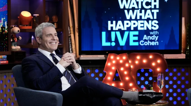 andy cohen hosting watch what happens live on bravo TV