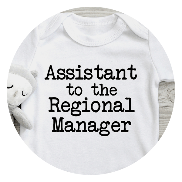 Blue Giraffe Apparel Assistant to the Assistant Regional Manager Onesie