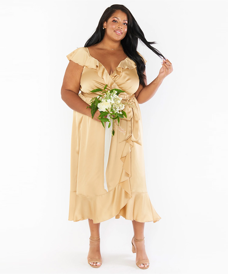 rose gold maternity bridesmaid dress