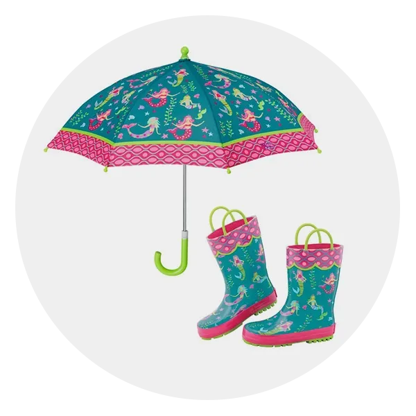 Stephen Joseph Print Rain Boots & Umbrella Set
