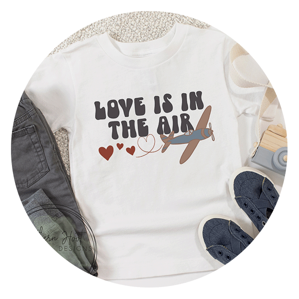 Love is in the Air Airplane Boy Baby Onesie