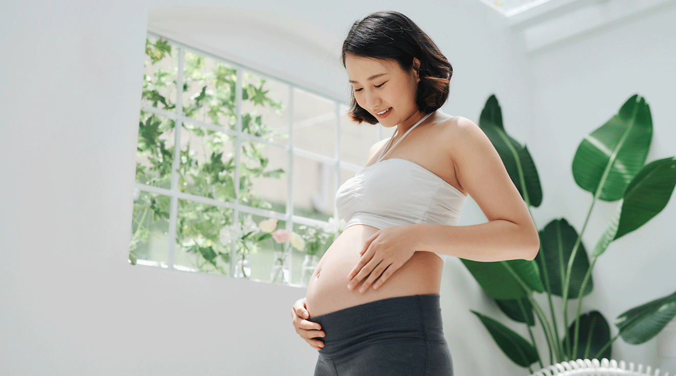 pregnant woman at home