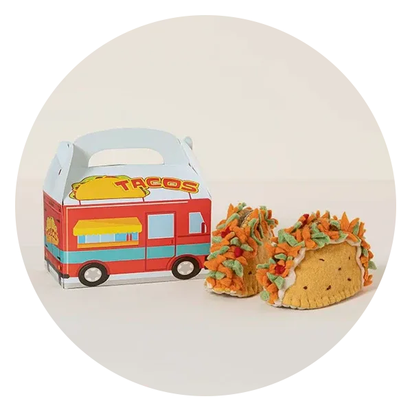 Taco-themed booties