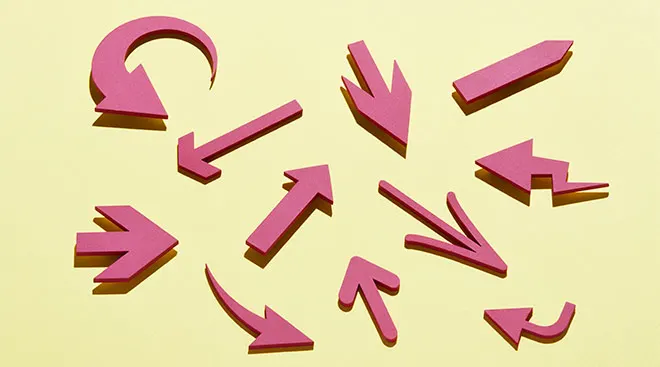 lots of different arrows going in many directions