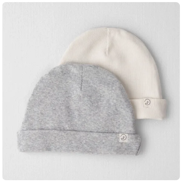 Carter’s Little Planet Baby 2-Pack Organic Cotton Rib Caps
