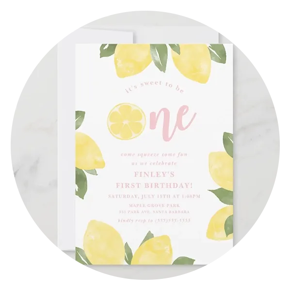 Sweet Lemons 1st Birthday Invitation