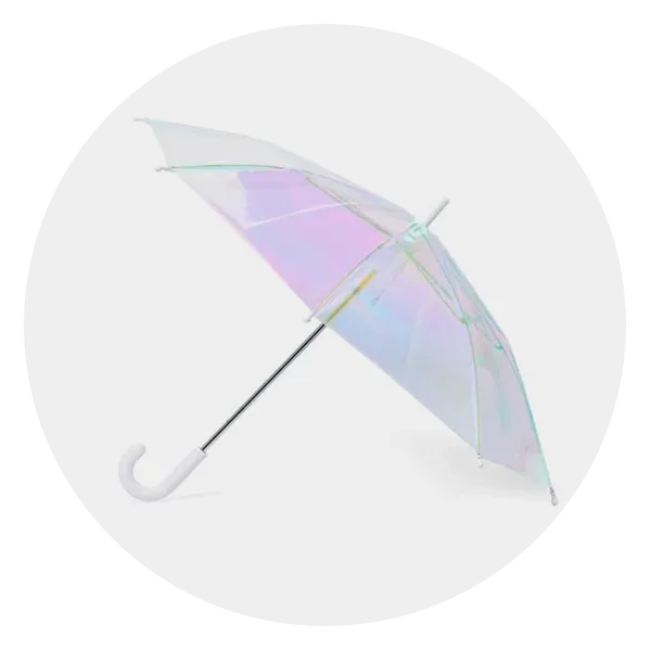 Hipster Kid Colorfic Umbrella, Holographic and White 