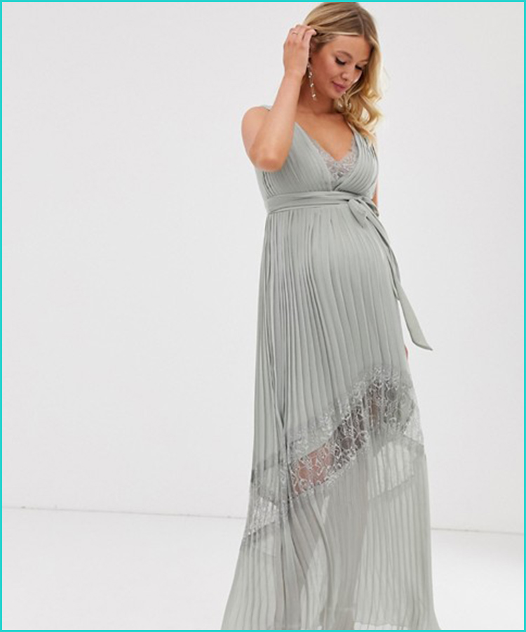 grey maternity bridesmaid dress