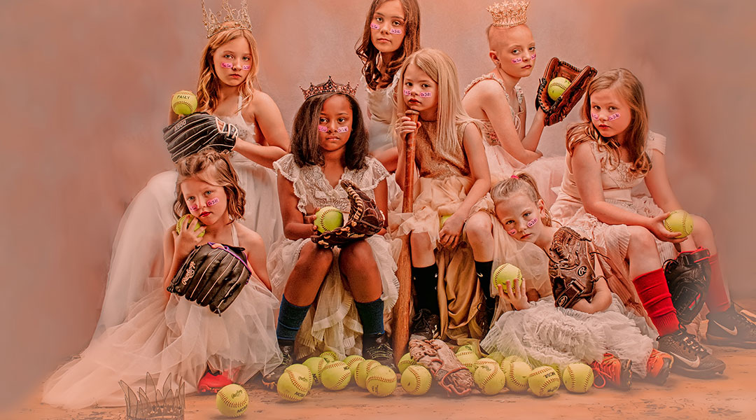 little girls dressed as all star athletes. 