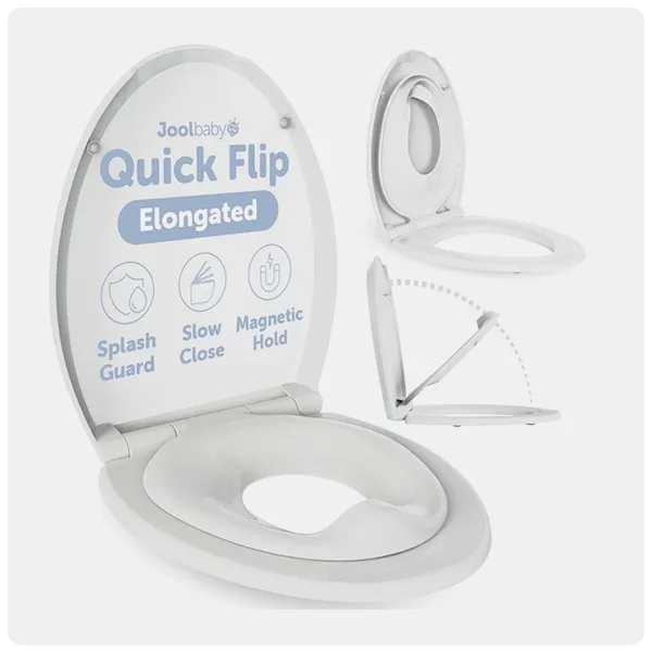 Jool Baby Quick Flip Toilet Seat with Built-In Potty Training Seat