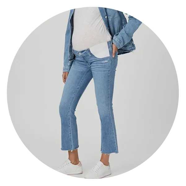 Paige Colette Crop Maternity Flare Jeans