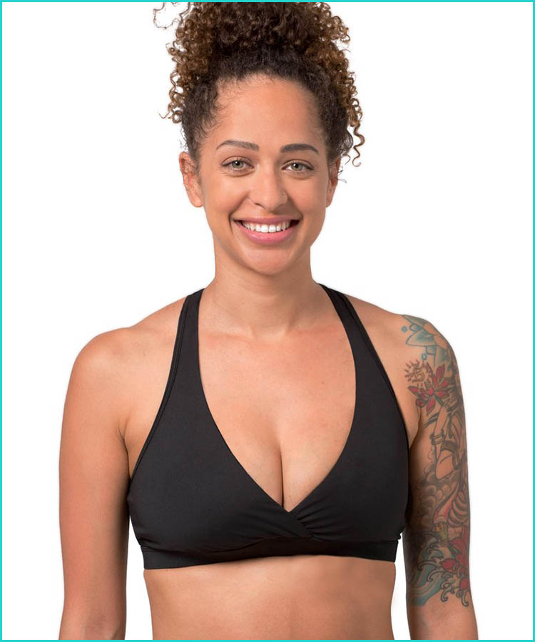 nursing friendly sports bra