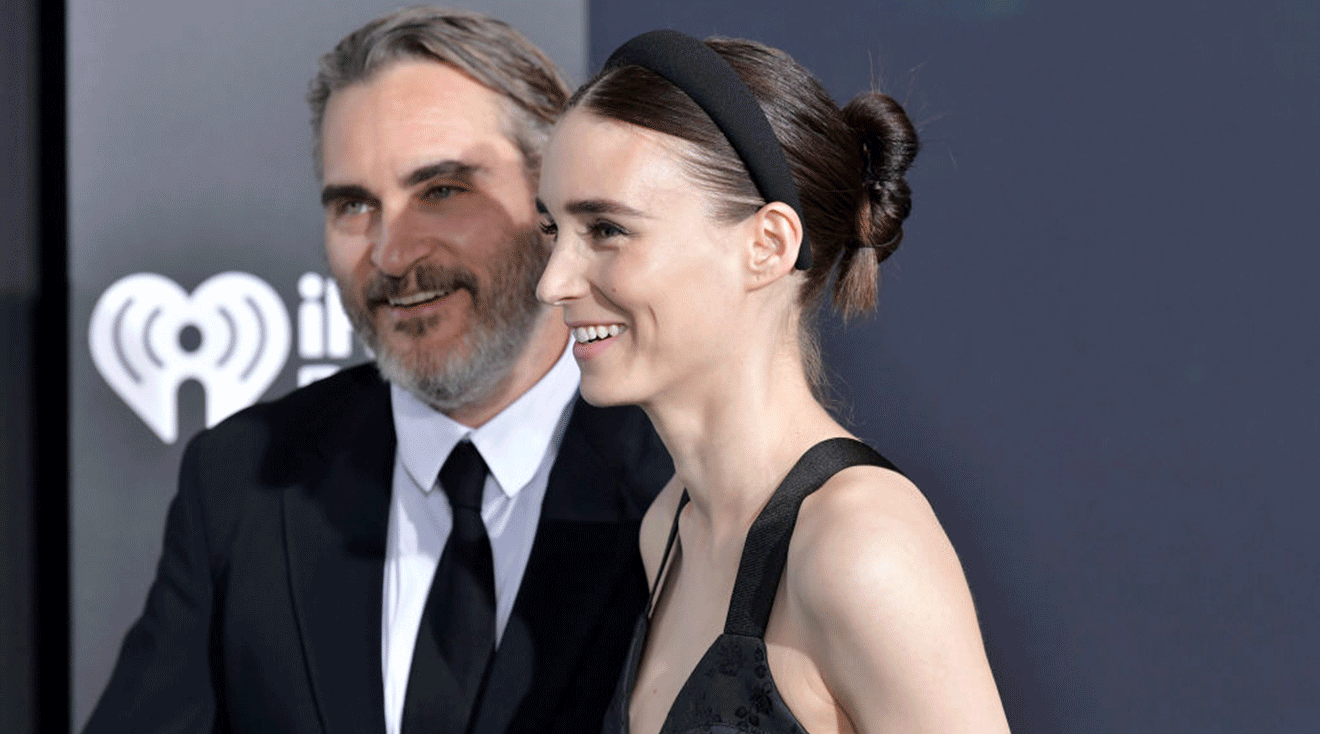 Joaquin Phoenix and Rooney Mara attend the premiere of Warner Bros Pictures "Joker" on September 28, 2019 in Hollywood, California