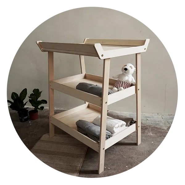 Natural Changing Baby Table