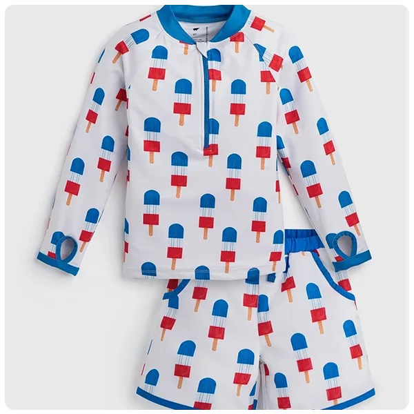 Monica + Andy Rashguard Top Swim Trunks Bundle