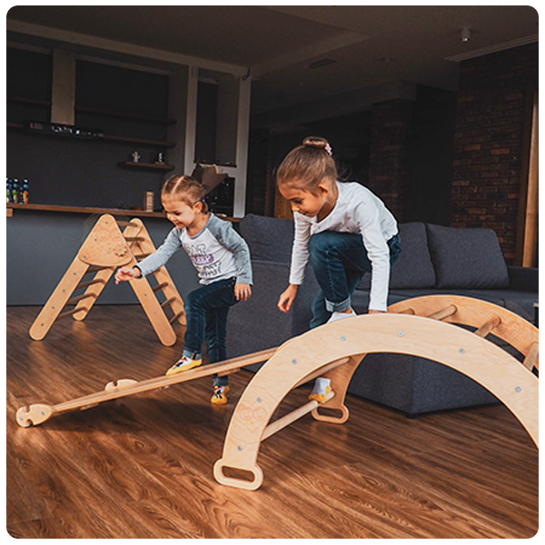 Wood And Hearts Store Triangle for Kids Toddlers Rock with Ramp