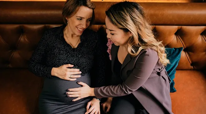 Pregnant mom and her friend