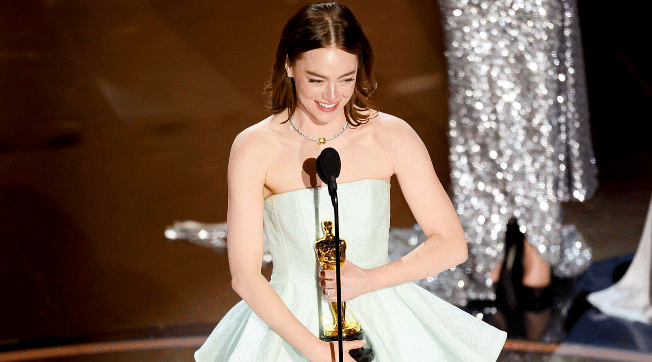 Emma Stone accepts the Best Actress in a Leading Role award for "Poor Things" at the 96th Annual Oscars held at Dolby Theatre on March 10, 2024 in Los Angeles, California