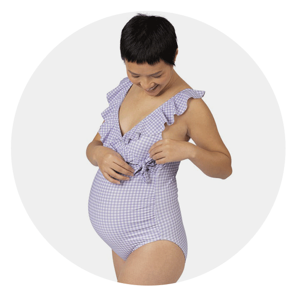 Kindred Bravely Nursing & Maternity One Piece Wrap Swimsuit