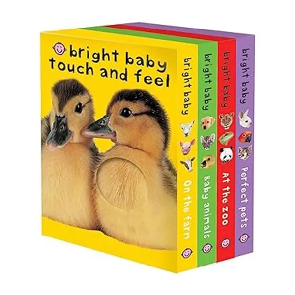 Bright Baby Touch & Feel Boxed Set: On the Farm, Baby Animals, At the Zoo and Perfect Pets by Roger Priddy