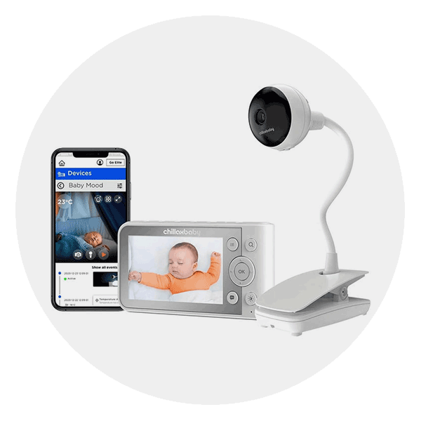 HelloBaby Wall Mounted Baby Monitor No WiFi, 5''Sreen with 30-Hour Battery,  Video Baby Monitor with Camera and Audio, Baby Monitor Mount Works for