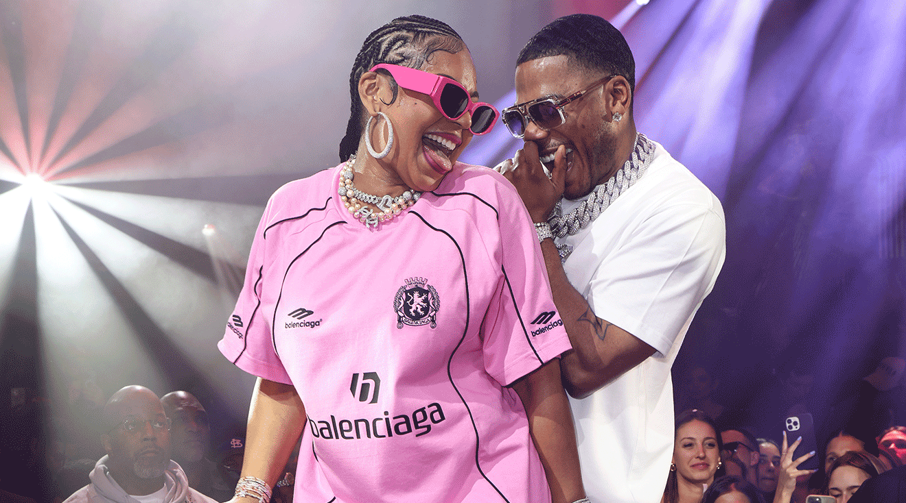Ashanti and Nelly perform at E11EVEN Miami during the 10th Anniversary of E11EVEN celebration on February 2, 2024 in Miami, Florida