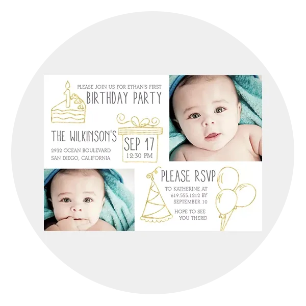 Hand-drawn Birthday Party Invitations