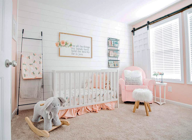 Accent wall for baby sales girl room