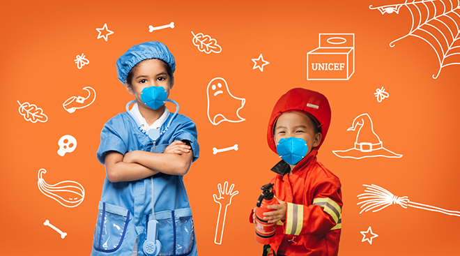 unicef's 2020n halloween campaign trick or treat box