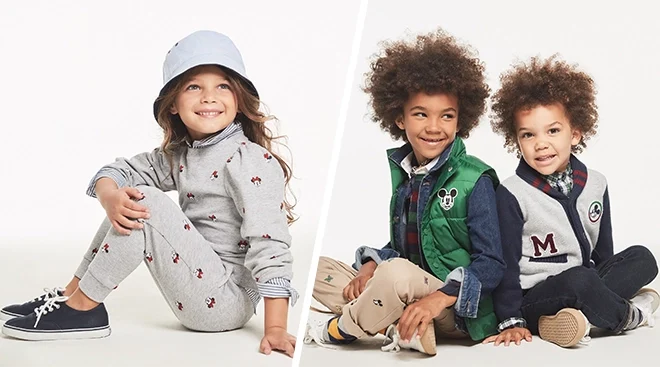 kids wearing the janie and jack disney mickey and minnie collection