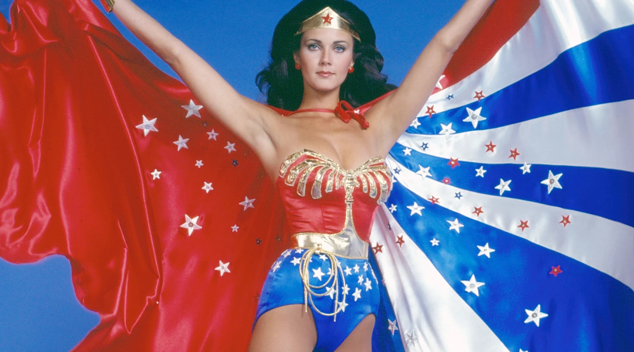 iconic wonder woman with cape