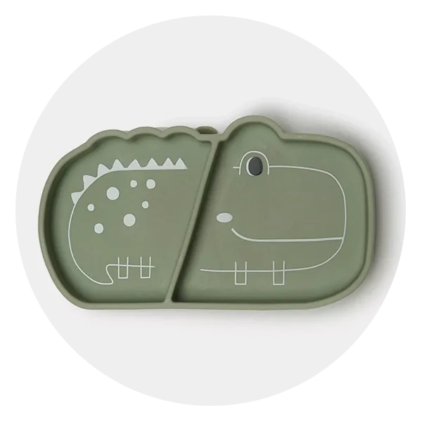 Loulou Lollipop Alligator Silicone Suction Snack Plate