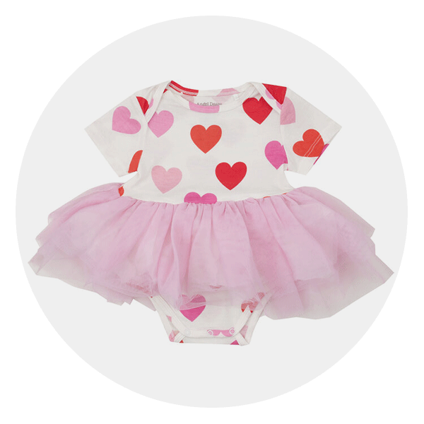 Baby Girls Mix And Match Valentine's Day Heart And Heart Print
